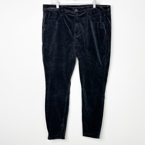 AMERICAN EAGLE | Dark Gray Corduroy Super Stretch High Rise Jeans Pants Sz. 18 - Picture 2 of 3